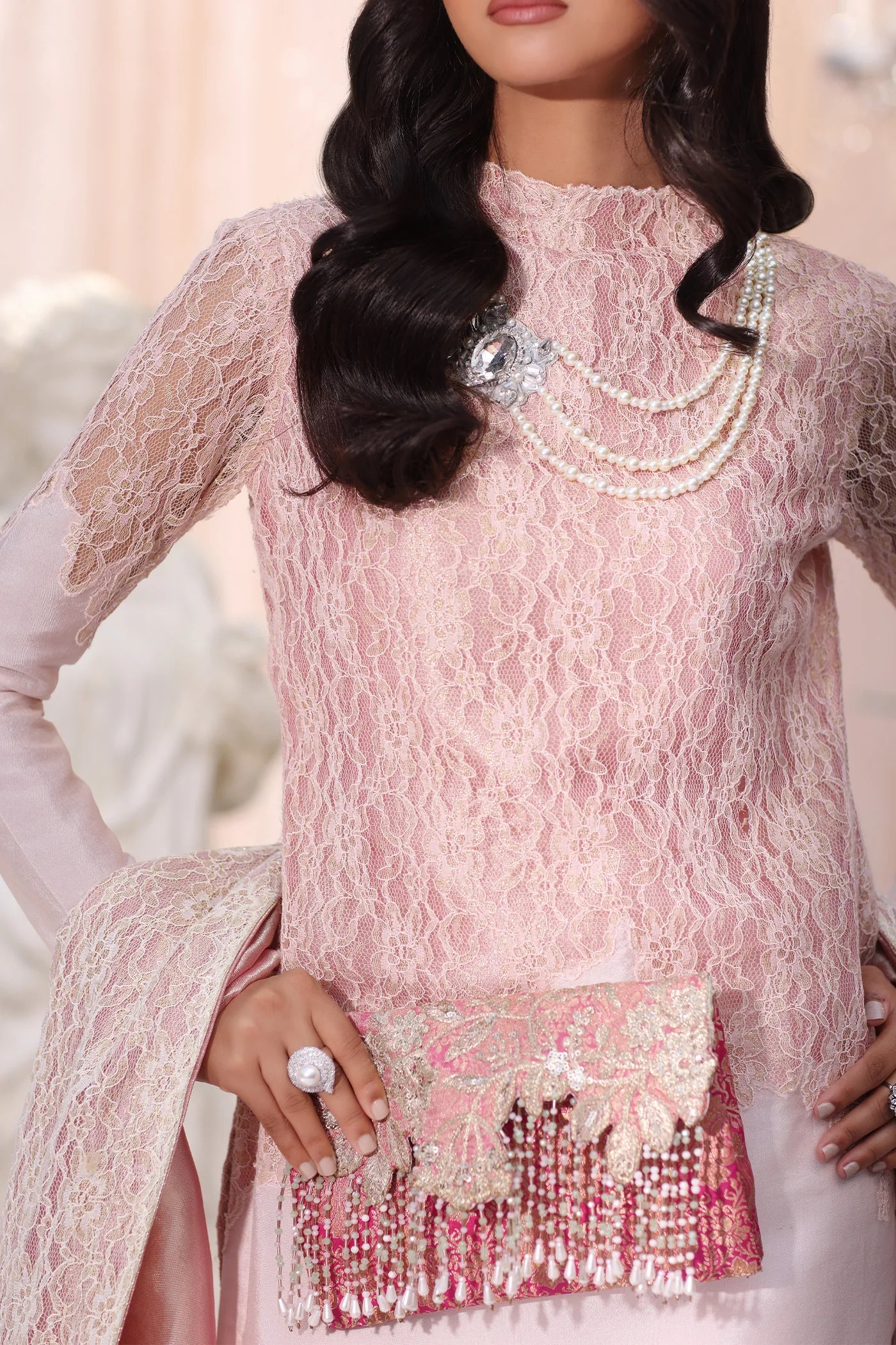 Champagne Blush by Musferah Saad – Soft Pink Custom Designer Dress​