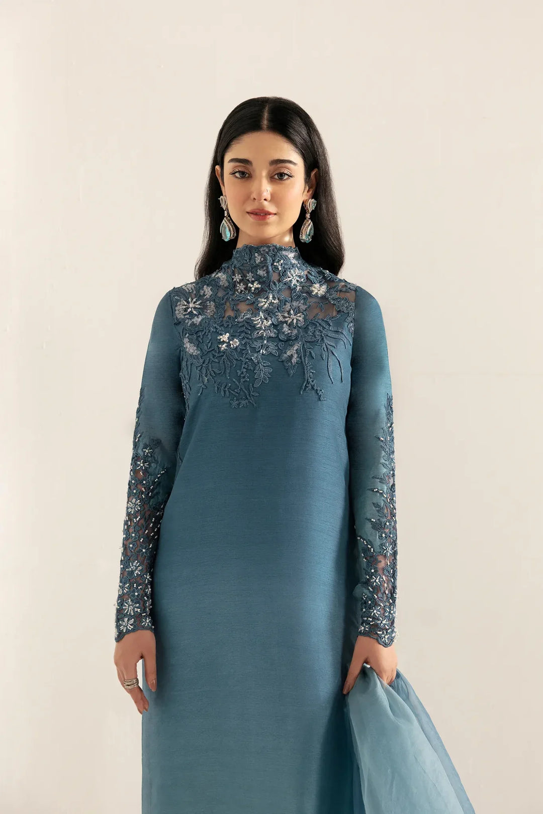 Aqua Romance Customised Dress with Elegant Detailing Musferah Saad Aqua Romance Customised Dress with Elegant Detailing Musferah Saad