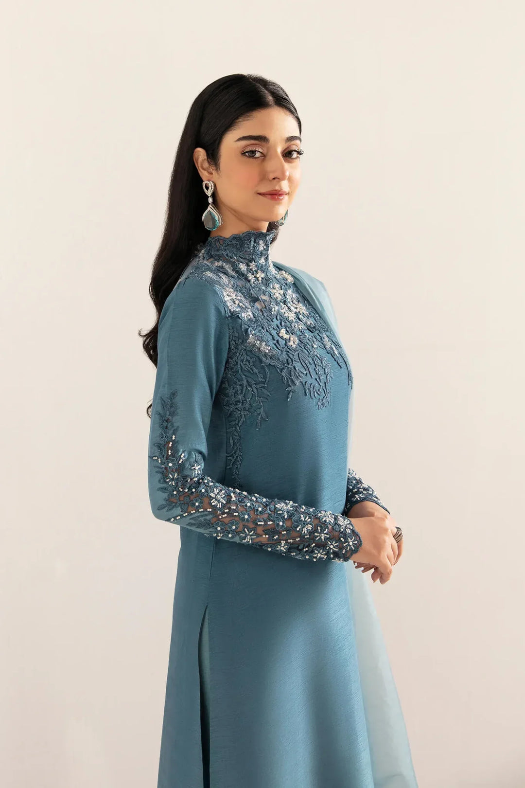 Aqua Romance Customised Dress with Elegant Detailing Musferah Saad Aqua Romance Customised Dress with Elegant Detailing Musferah Saad