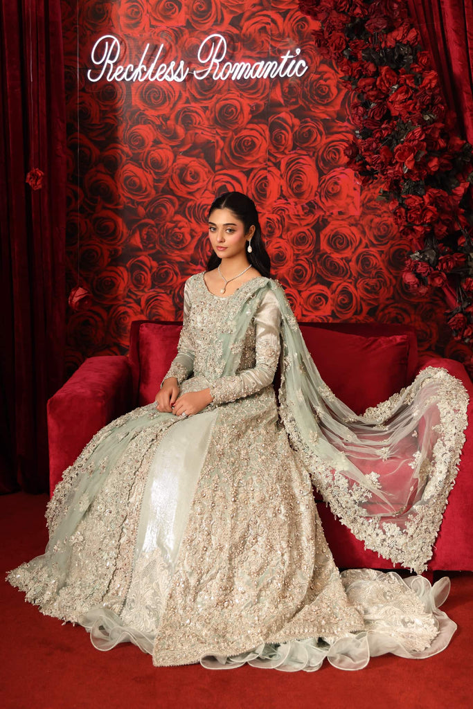 Aqua Goddess by Musferah Saad  Teal Custom Bridal Dress